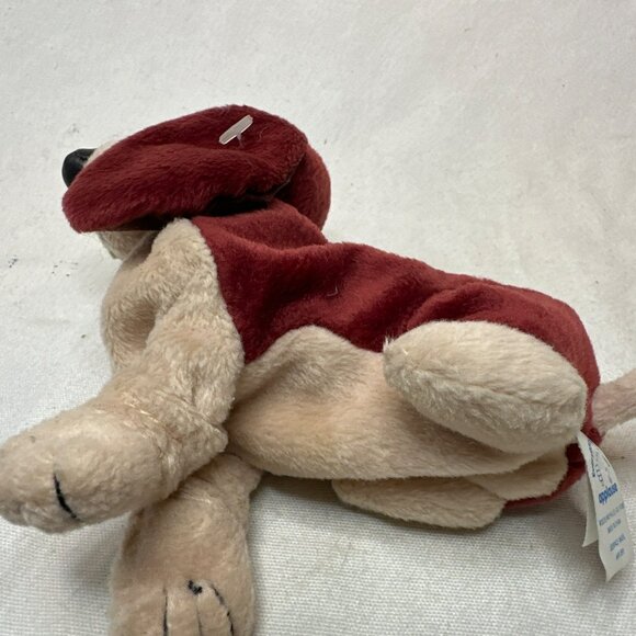 Vintage Applause Hush Puppies Basset Hound Bean Bag Plush Maroon Stuffed Animal - Picture 7 of 7